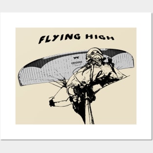 Paragliding flying high Posters and Art